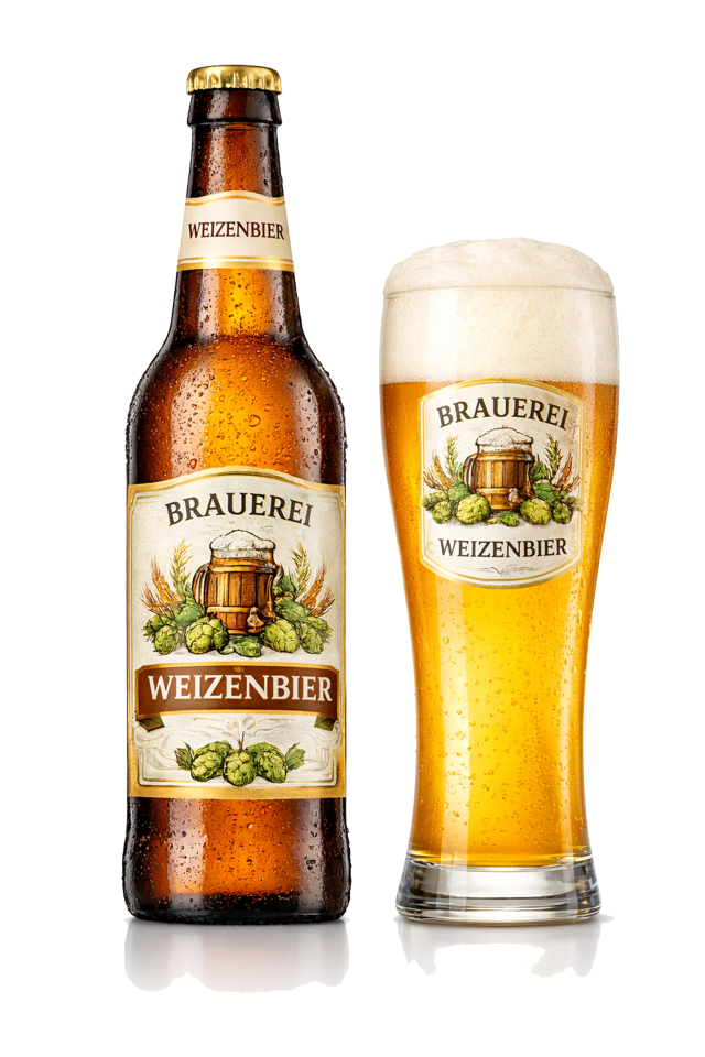 eine Flasche und ein Glas Bier